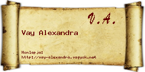 Vay Alexandra névjegykártya